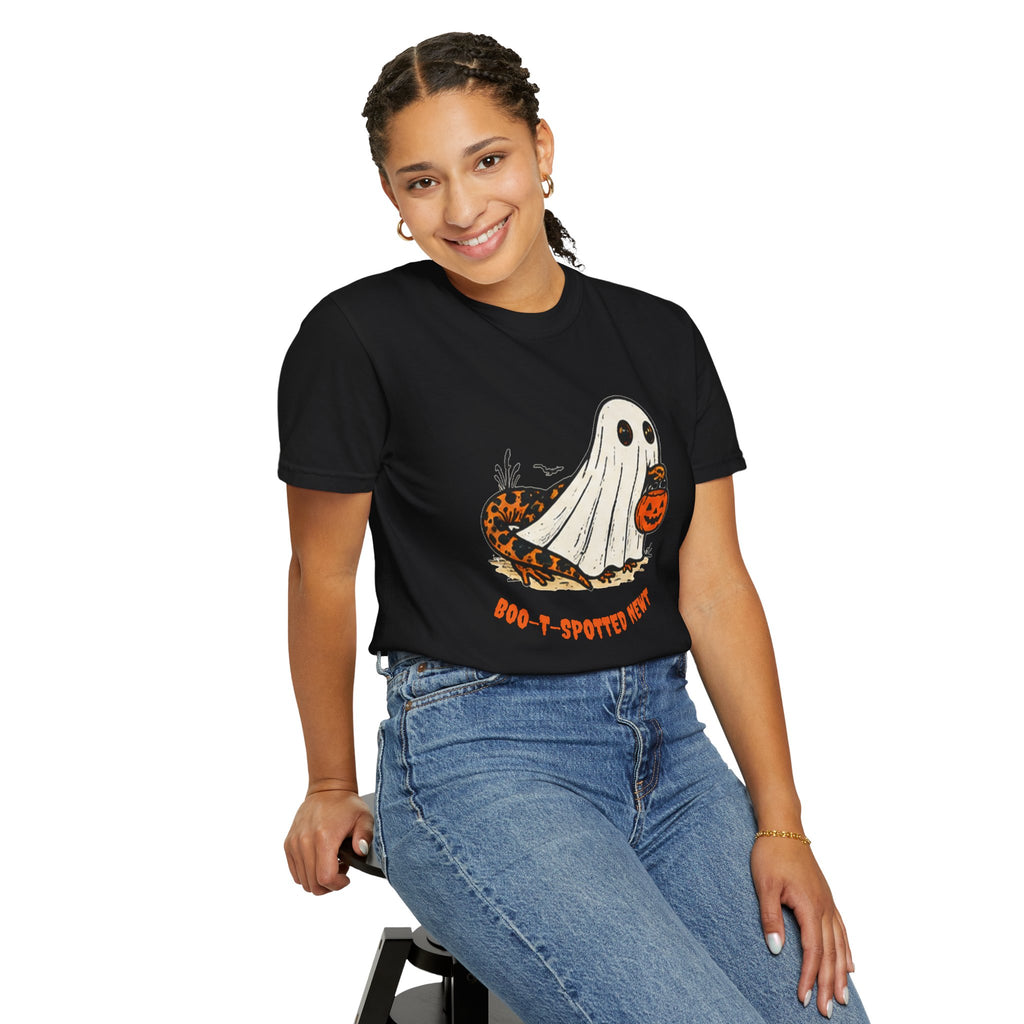 Boo-t-Spotted Newt T-Shirt — Cute Halloween Ghost Newt Tee