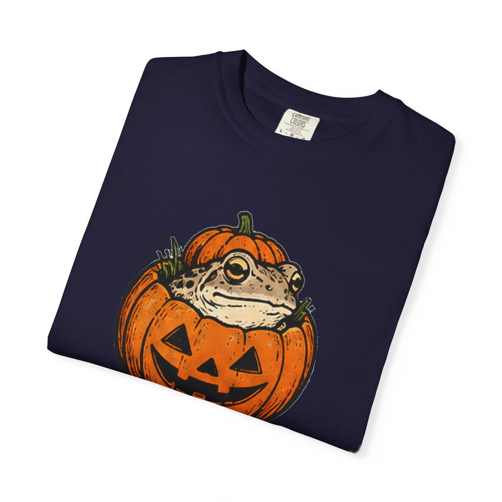 Halloween Frog T-Shirt — "Trick or Treefrog" Pumpkin Graphic