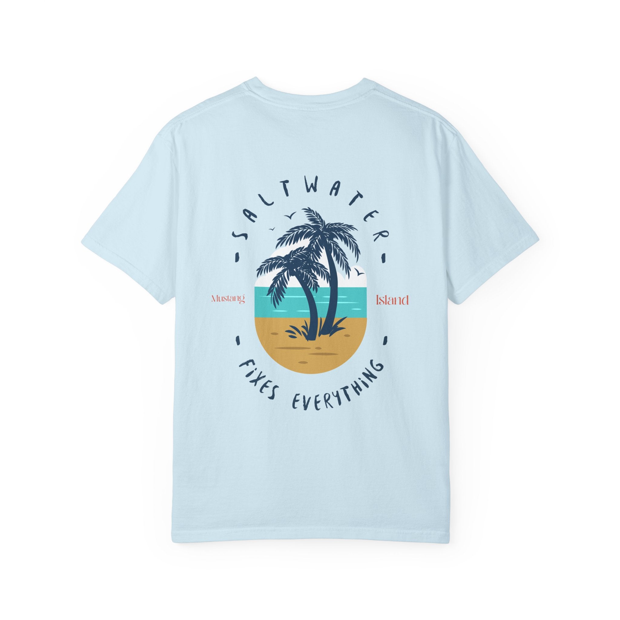 Beach Palm T-Shirt — "Saltwater Fixes Everything" Graphic Tee