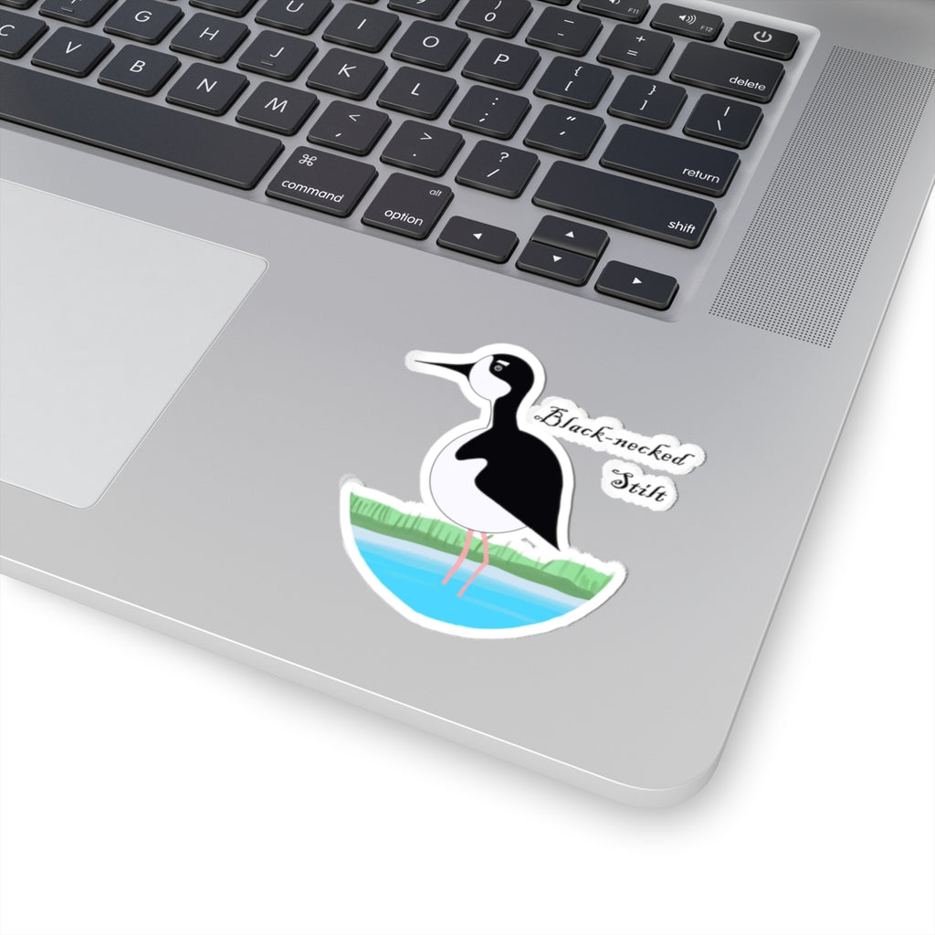 Black-necked Stilt Kiss-Cut Sticker — Birdwatching Laptop Decal