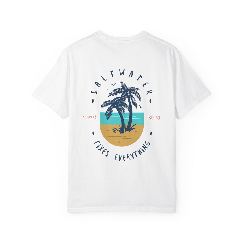 Beach Palm T-Shirt — "Saltwater Fixes Everything" Graphic Tee
