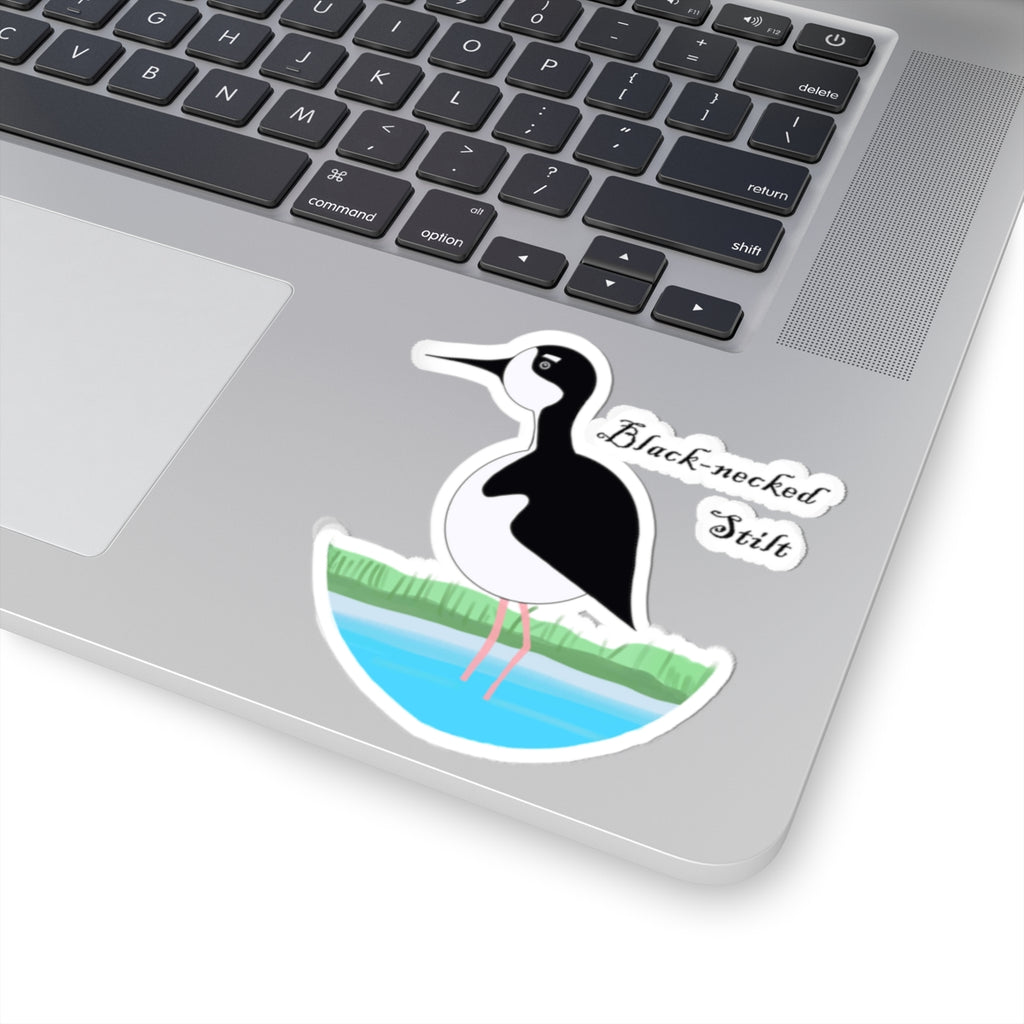 Black-necked Stilt Kiss-Cut Sticker — Birdwatching Laptop Decal
