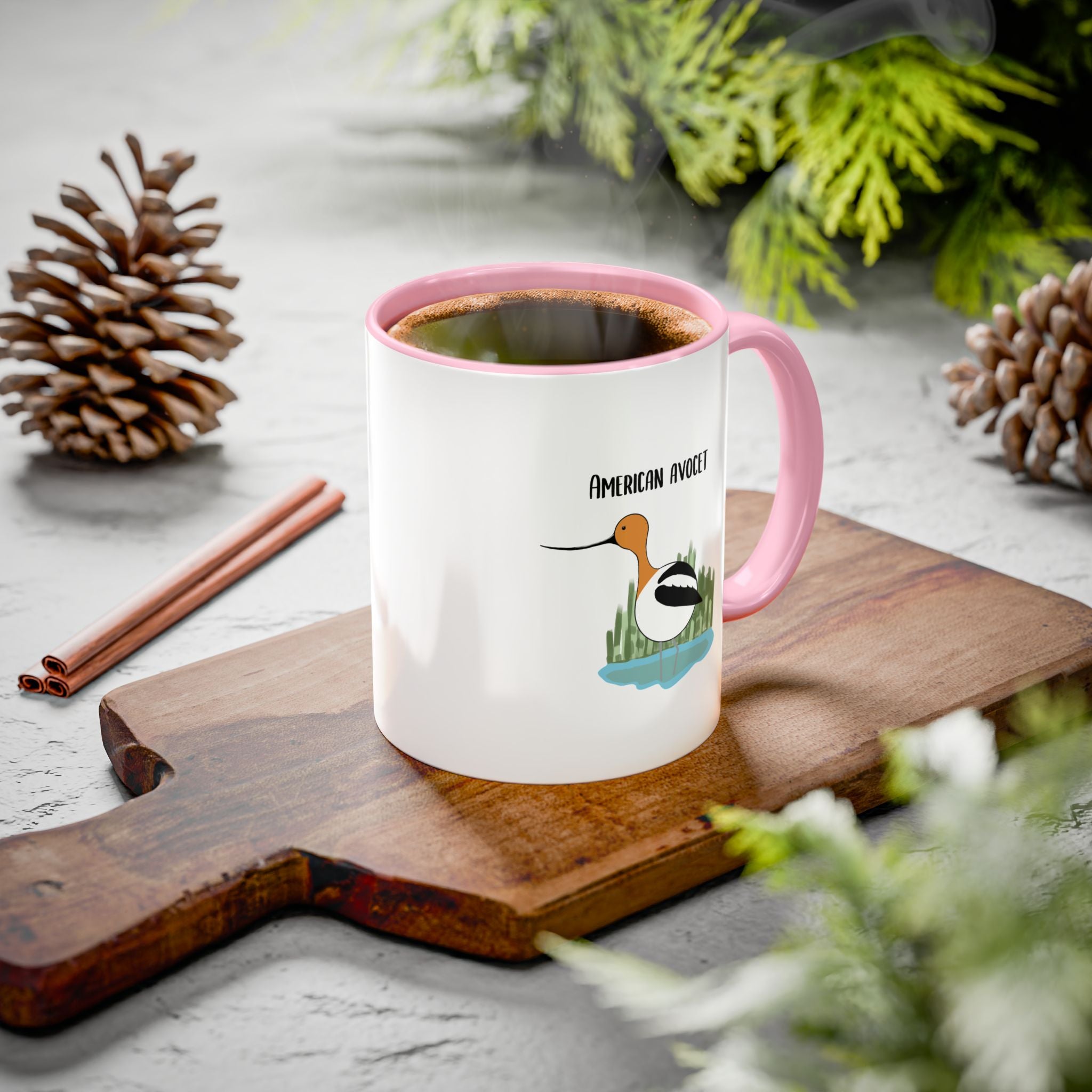 American Avocet Coffee Mug — Colorful Bird Illustration (11oz, 15oz)