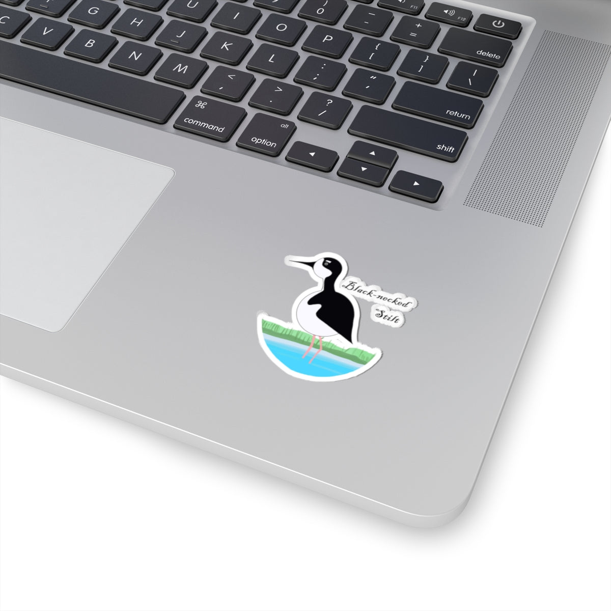 Black-necked Stilt Kiss-Cut Sticker — Birdwatching Laptop Decal