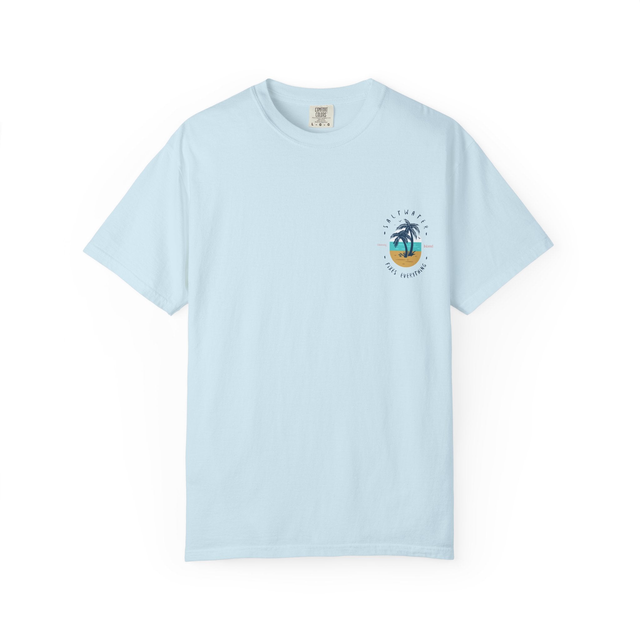 Beach Palm T-Shirt — "Saltwater Fixes Everything" Graphic Tee