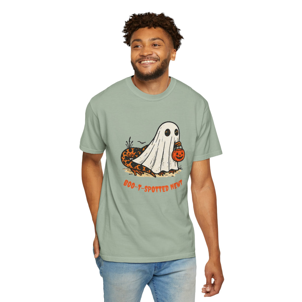 Boo-t-Spotted Newt T-Shirt — Cute Halloween Ghost Newt Tee