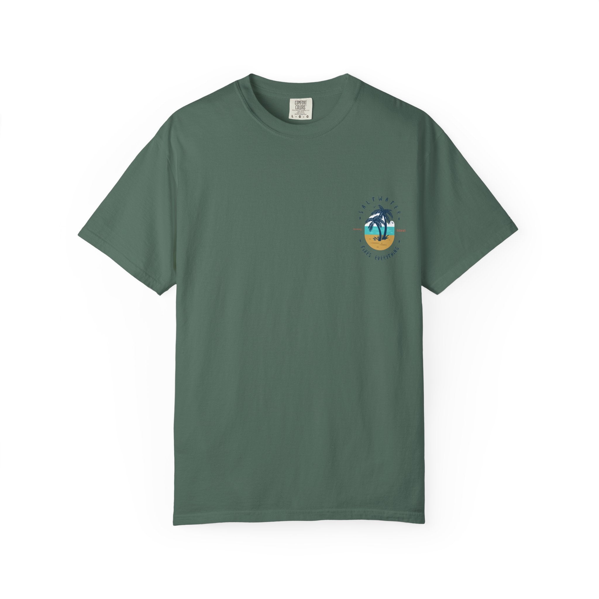 Beach Palm T-Shirt — "Saltwater Fixes Everything" Graphic Tee