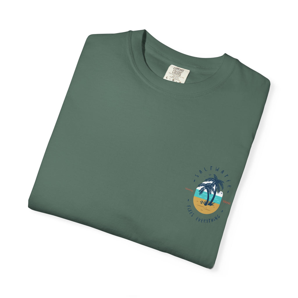 Beach Palm T-Shirt — "Saltwater Fixes Everything" Graphic Tee