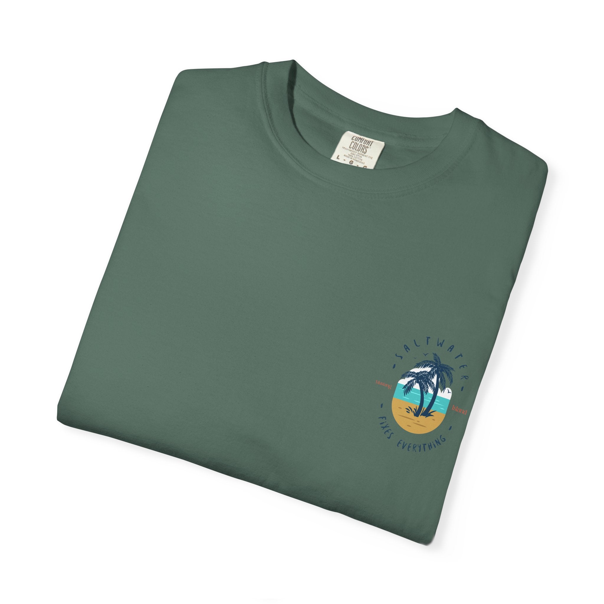Beach Palm T-Shirt — "Saltwater Fixes Everything" Graphic Tee