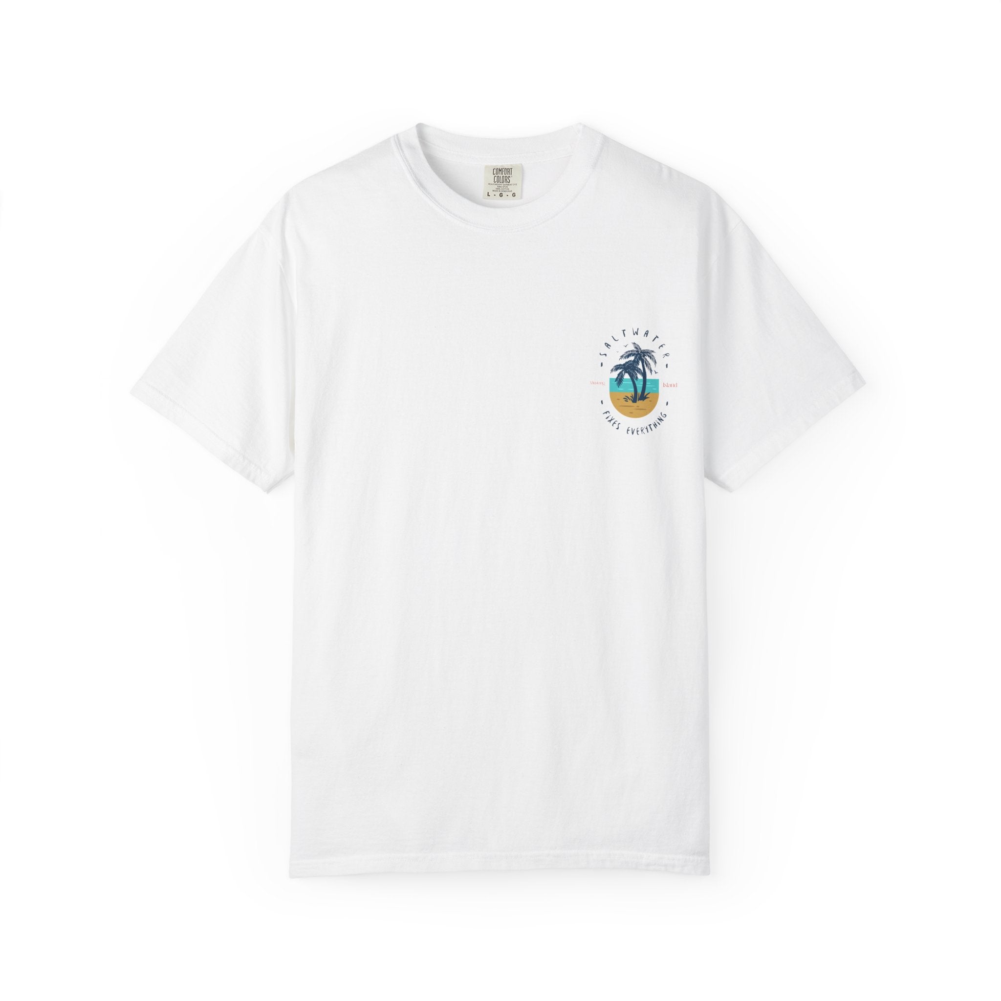 Beach Palm T-Shirt — "Saltwater Fixes Everything" Graphic Tee
