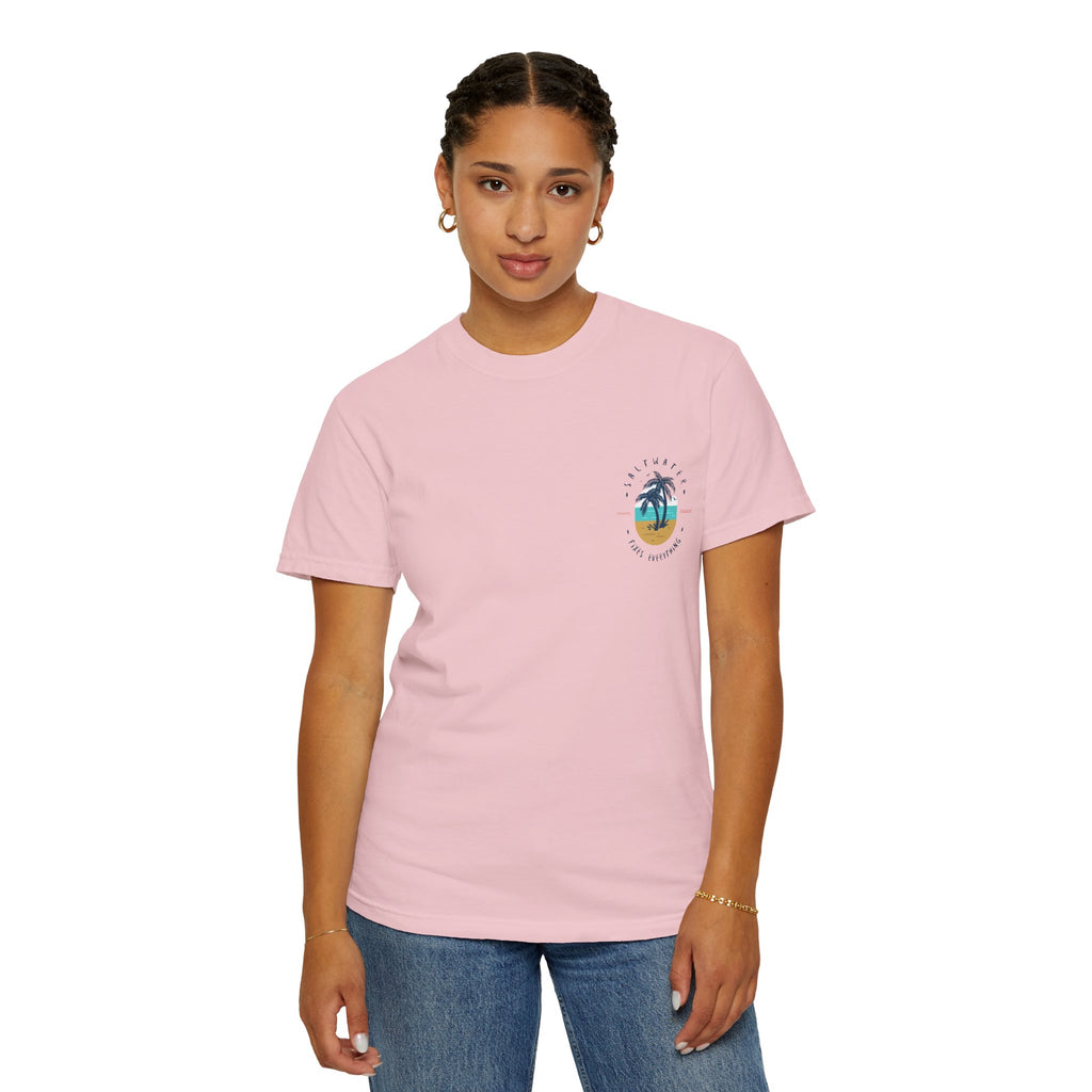 Beach Palm T-Shirt — "Saltwater Fixes Everything" Graphic Tee