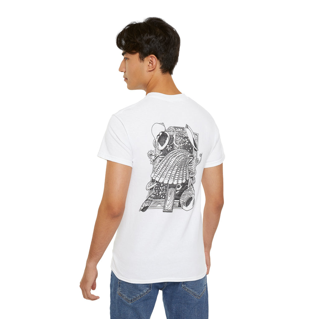 Texas Seashell Pen and Ink Graphic Tee — Retro Illustration T-Shirt