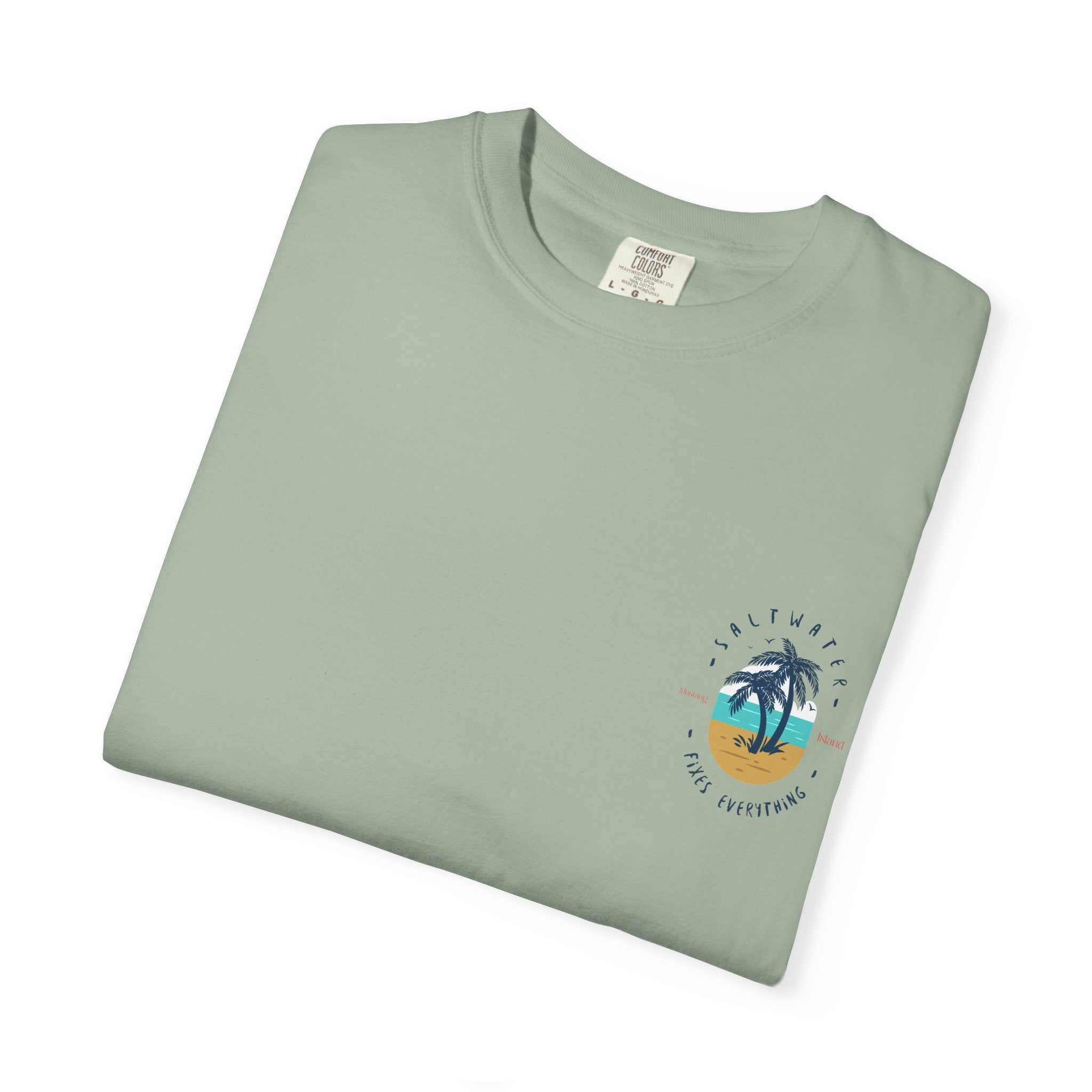 Beach Palm T-Shirt — "Saltwater Fixes Everything" Graphic Tee