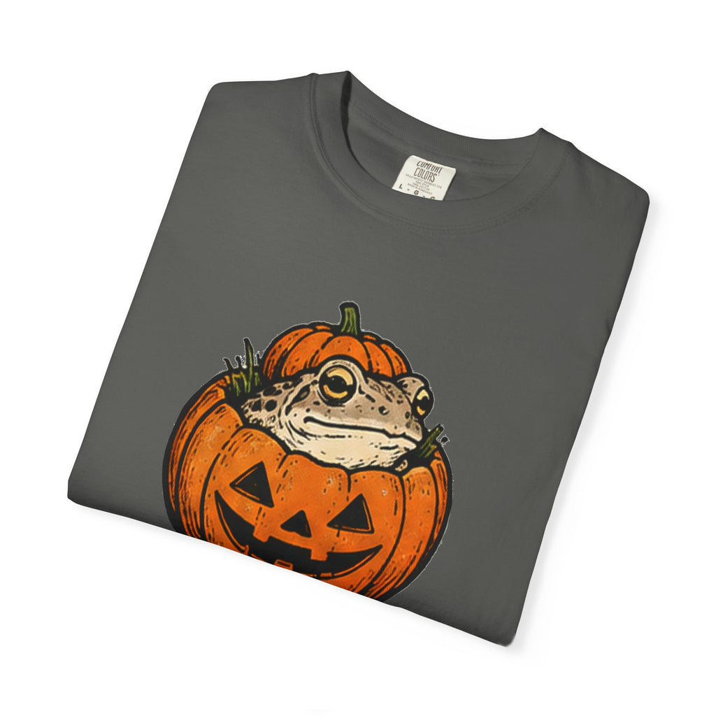 Halloween Frog T-Shirt — "Trick or Treefrog" Pumpkin Graphic