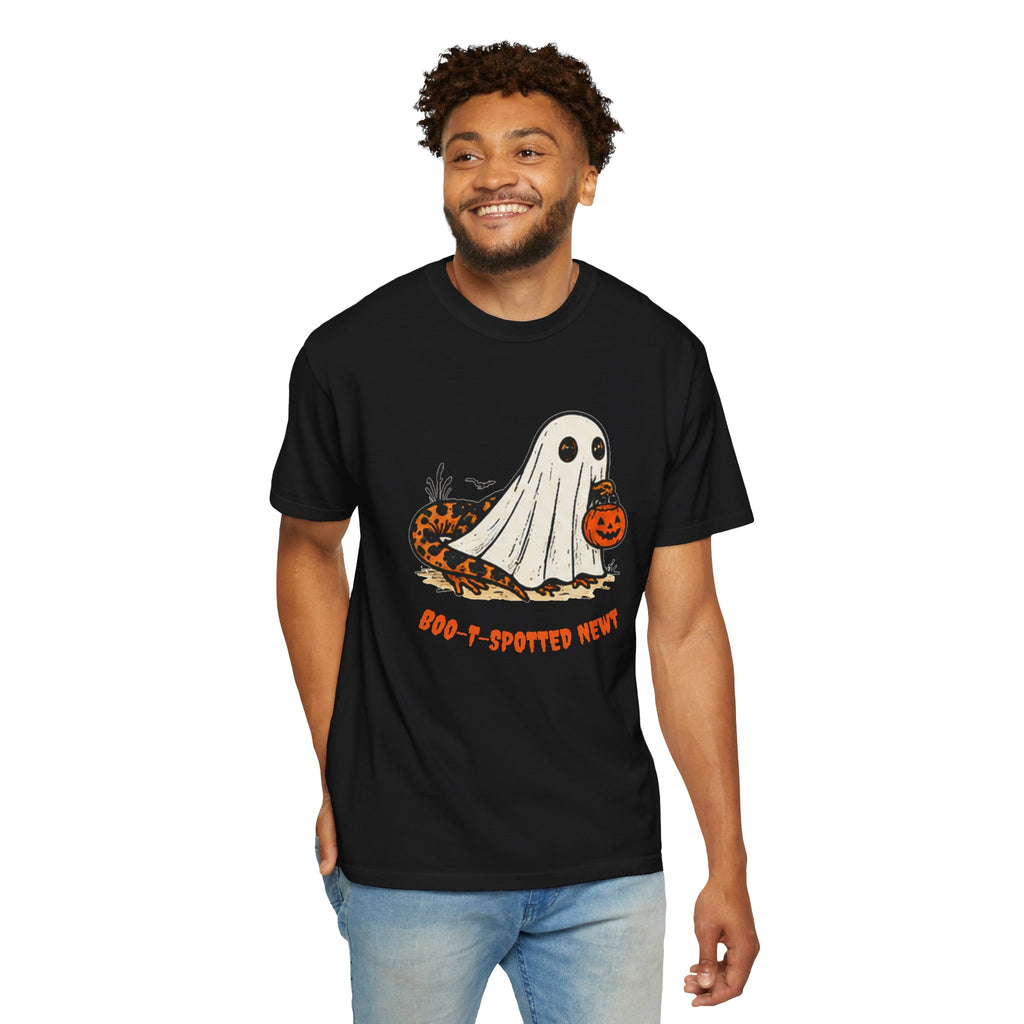 Boo-t-Spotted Newt T-Shirt — Cute Halloween Ghost Newt Tee