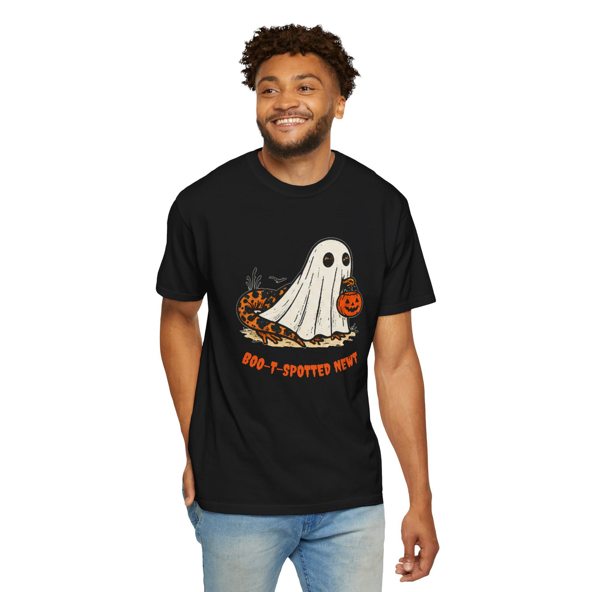 Boo-t-Spotted Newt T-Shirt — Cute Halloween Ghost Newt Tee