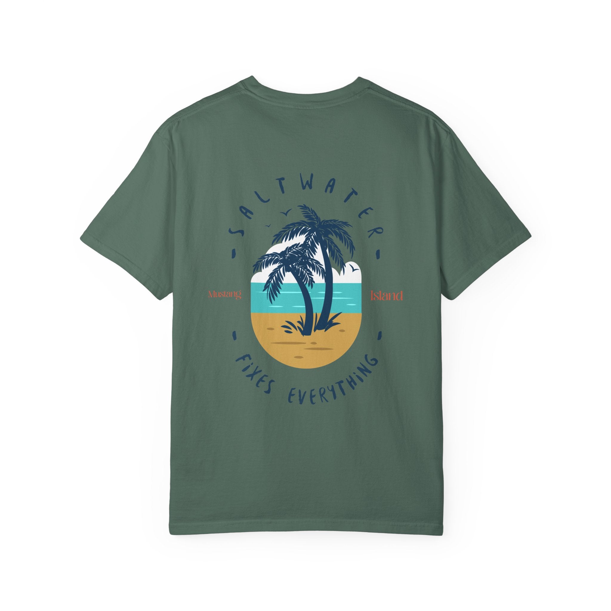 Beach Palm T-Shirt — "Saltwater Fixes Everything" Graphic Tee