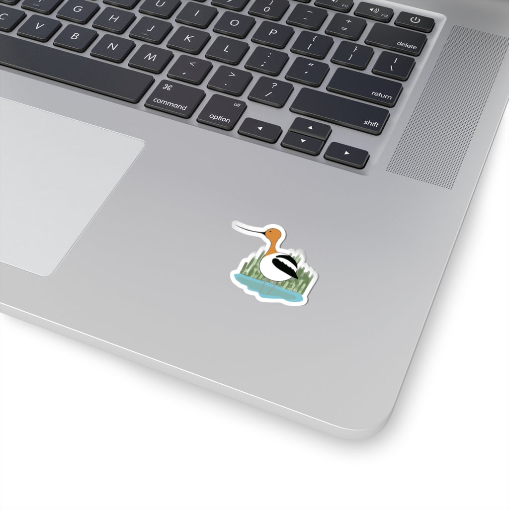 American Avocet Kiss-Cut Sticker — Waterfowl Bird Illustration Decal