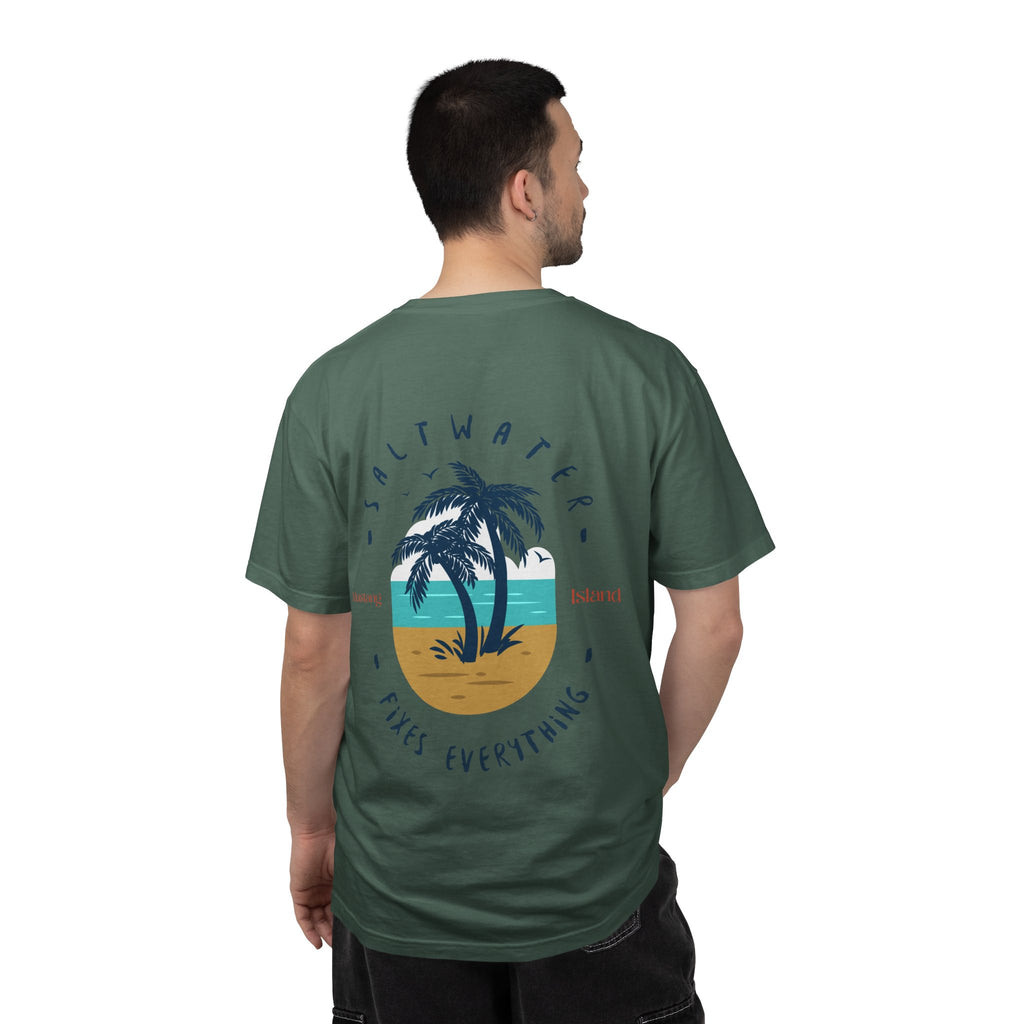 Beach Palm T-Shirt — "Saltwater Fixes Everything" Graphic Tee