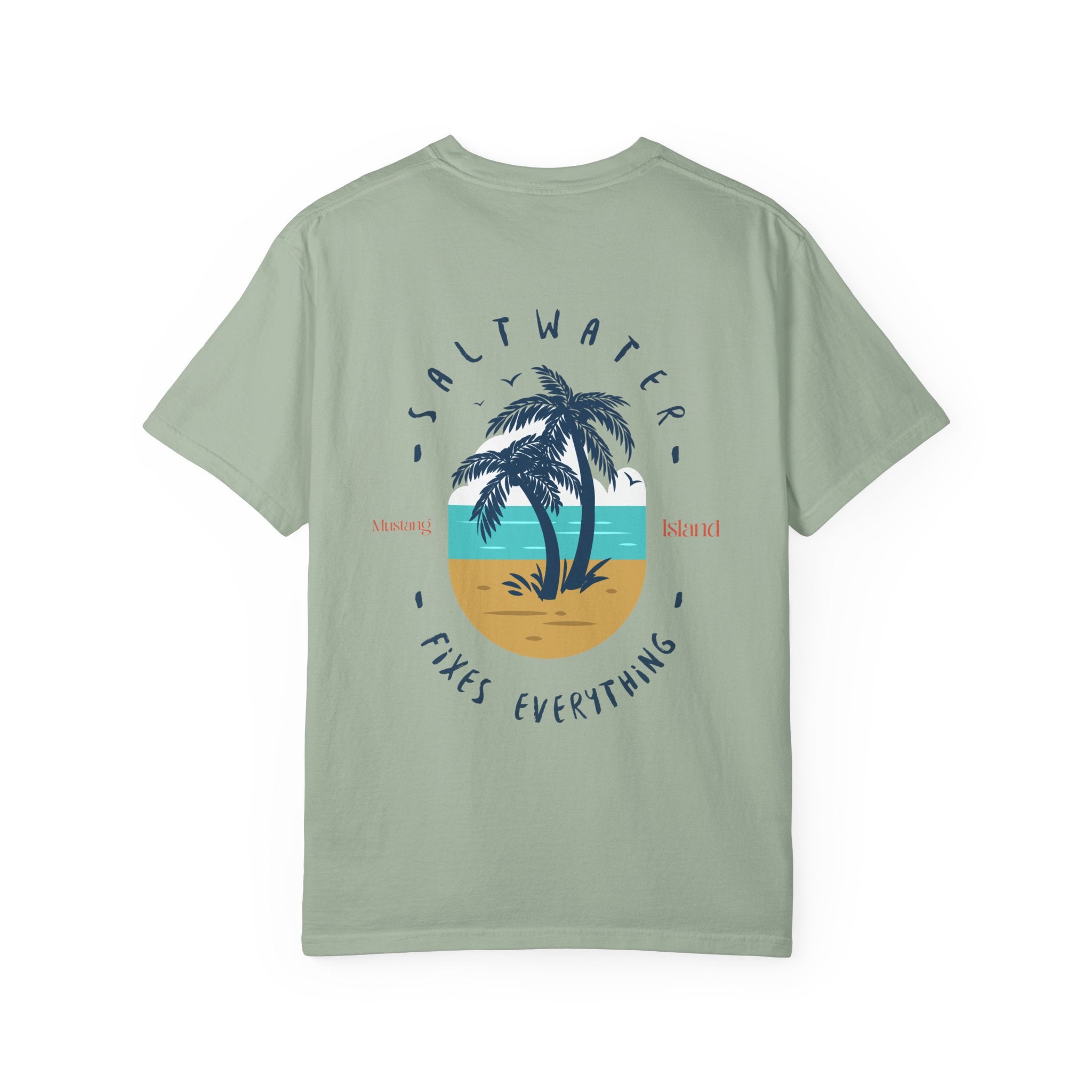 Beach Palm T-Shirt — "Saltwater Fixes Everything" Graphic Tee