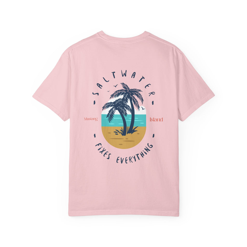 Beach Palm T-Shirt — "Saltwater Fixes Everything" Graphic Tee