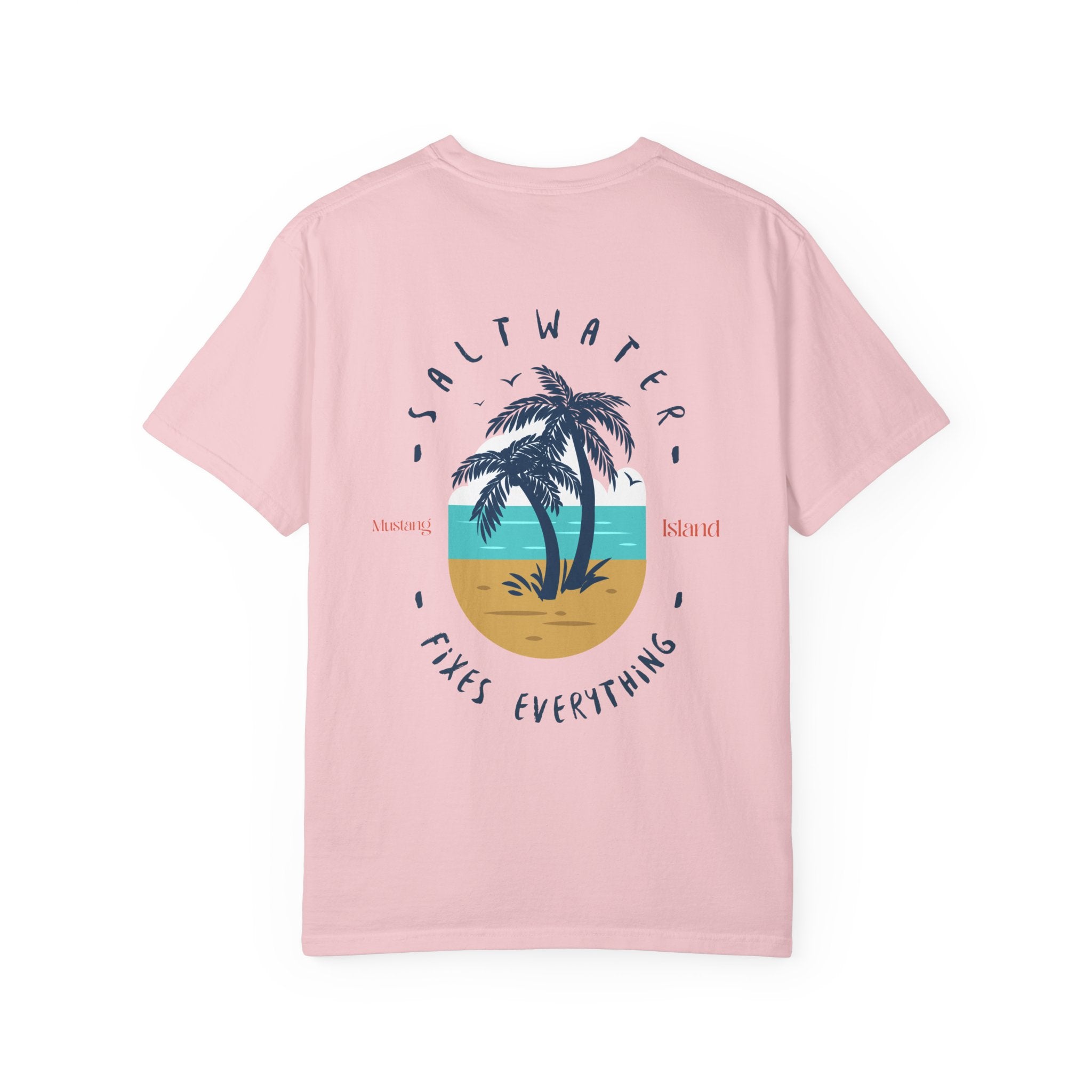 Beach Palm T-Shirt — "Saltwater Fixes Everything" Graphic Tee