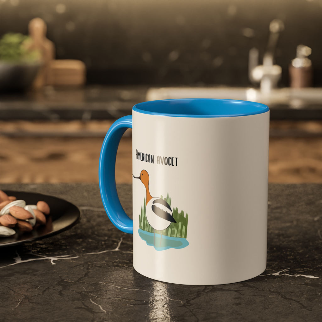 American Avocet Coffee Mug — Colorful Bird Illustration (11oz, 15oz)